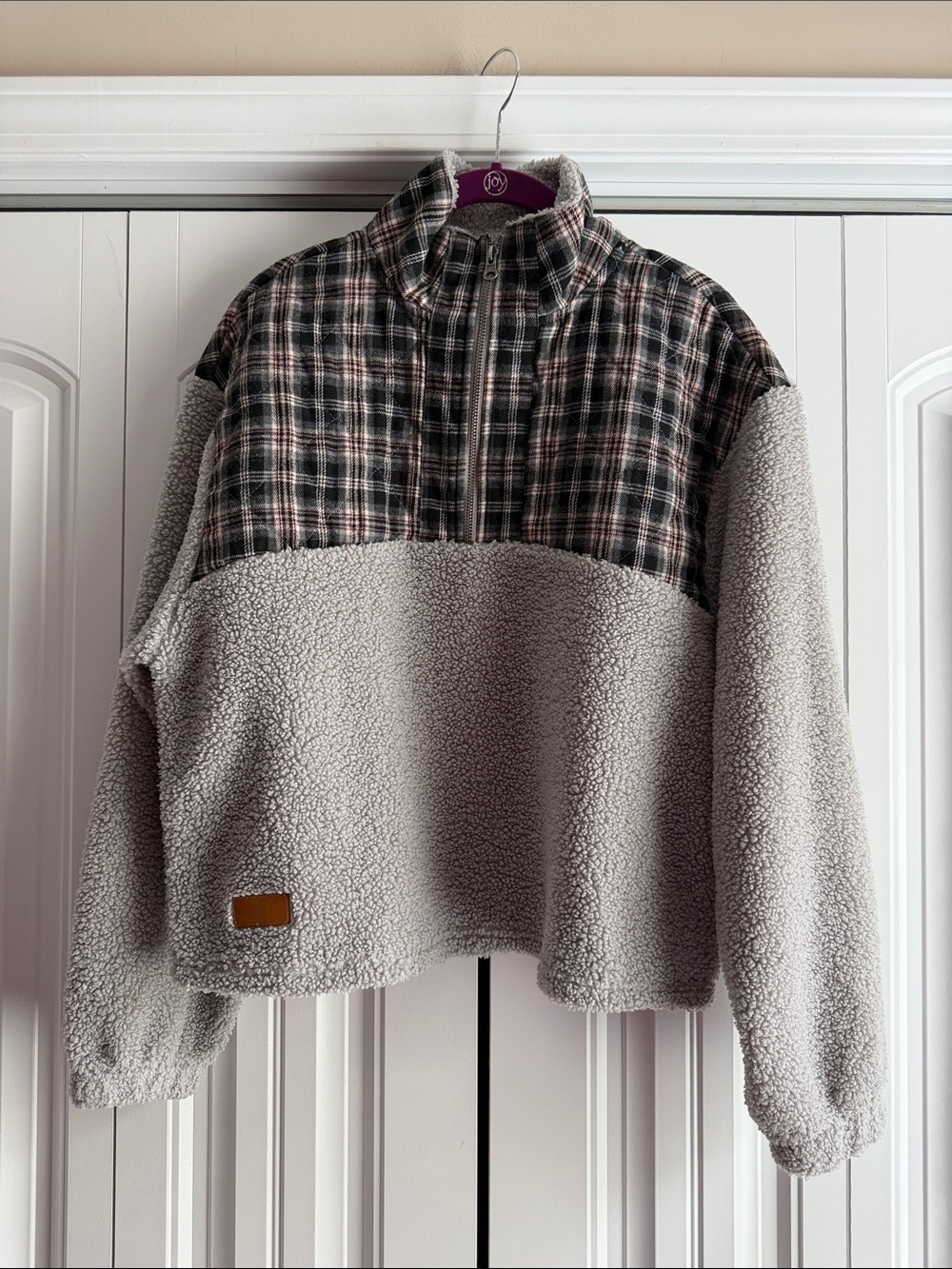 SIMPLY SOUTHERN WOMENS CROPPED SHERPA QUARTER ZIP PULLOVER